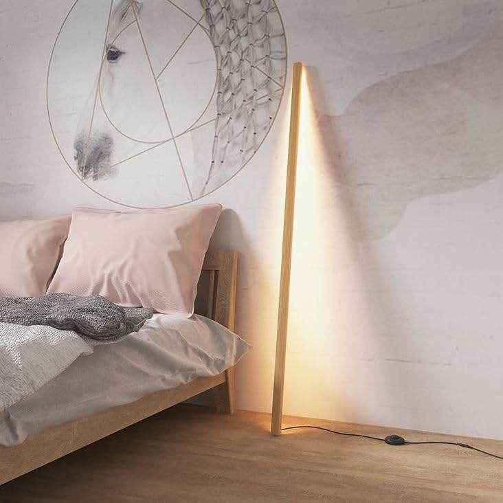 Minimalist Lean Wooden Floor Lamp 24 Watt- Ready to Use