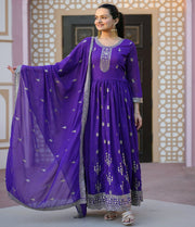 Designer Embroidered Gown With Sequence Embroidered Work