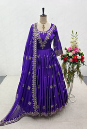 Designer Party Wear Gown With Pent And Dupatta