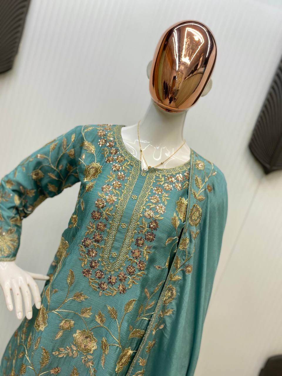 Party Wear Beautiful Top And Plazzo With Fancy Dupatta