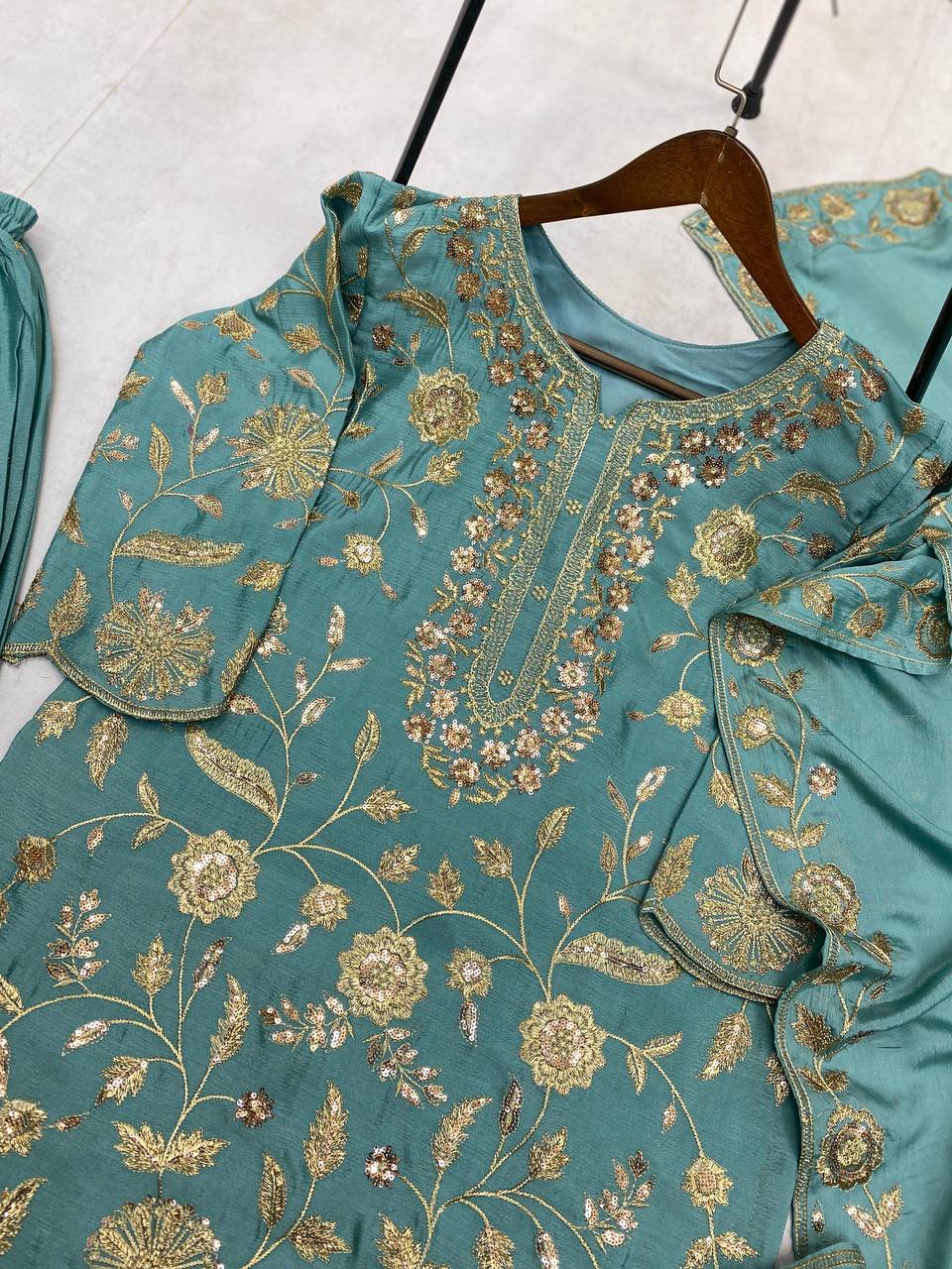 Party Wear Beautiful Top And Plazzo With Fancy Dupatta