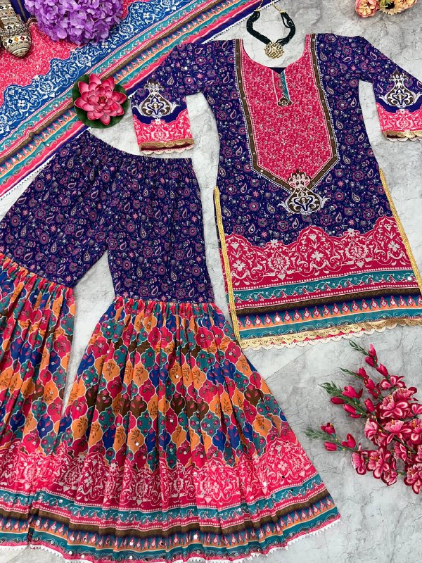 Party Wear Beautiful Top And Sharara With Fancy Dupatta