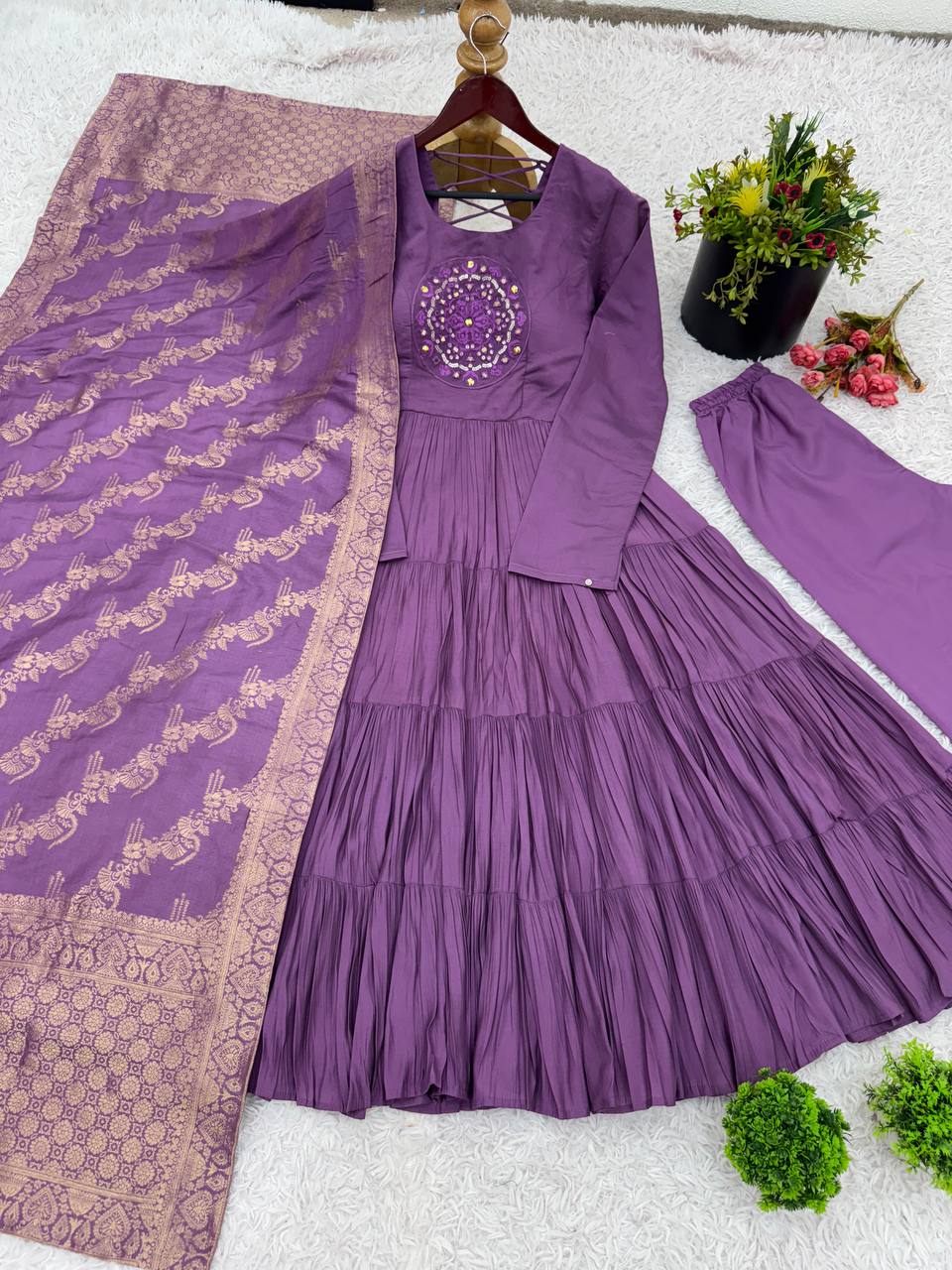 Party Wear Look Gown Pent With Dupatta