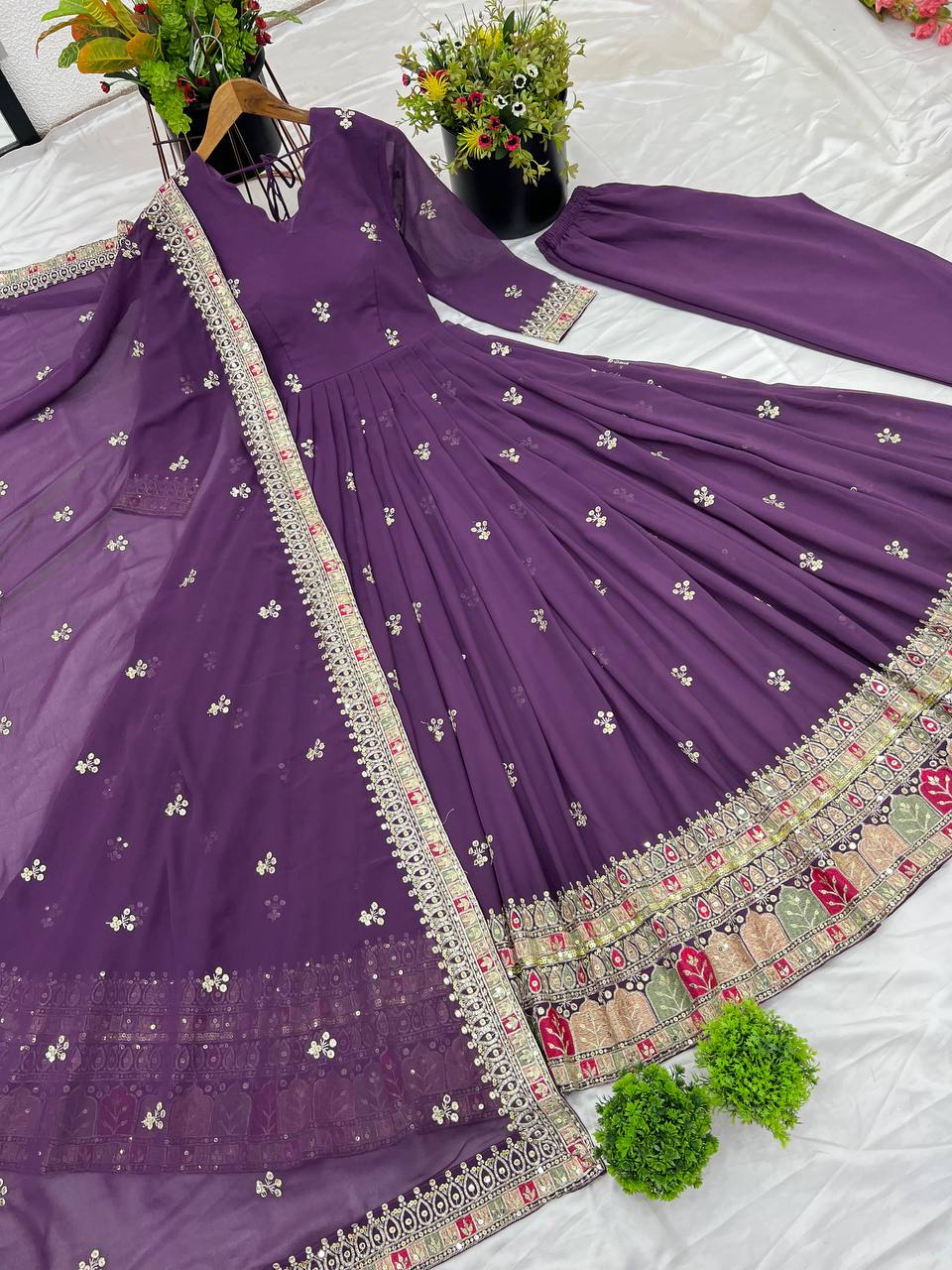 Designer Party Wear Fancy Look Gown With Dupatta