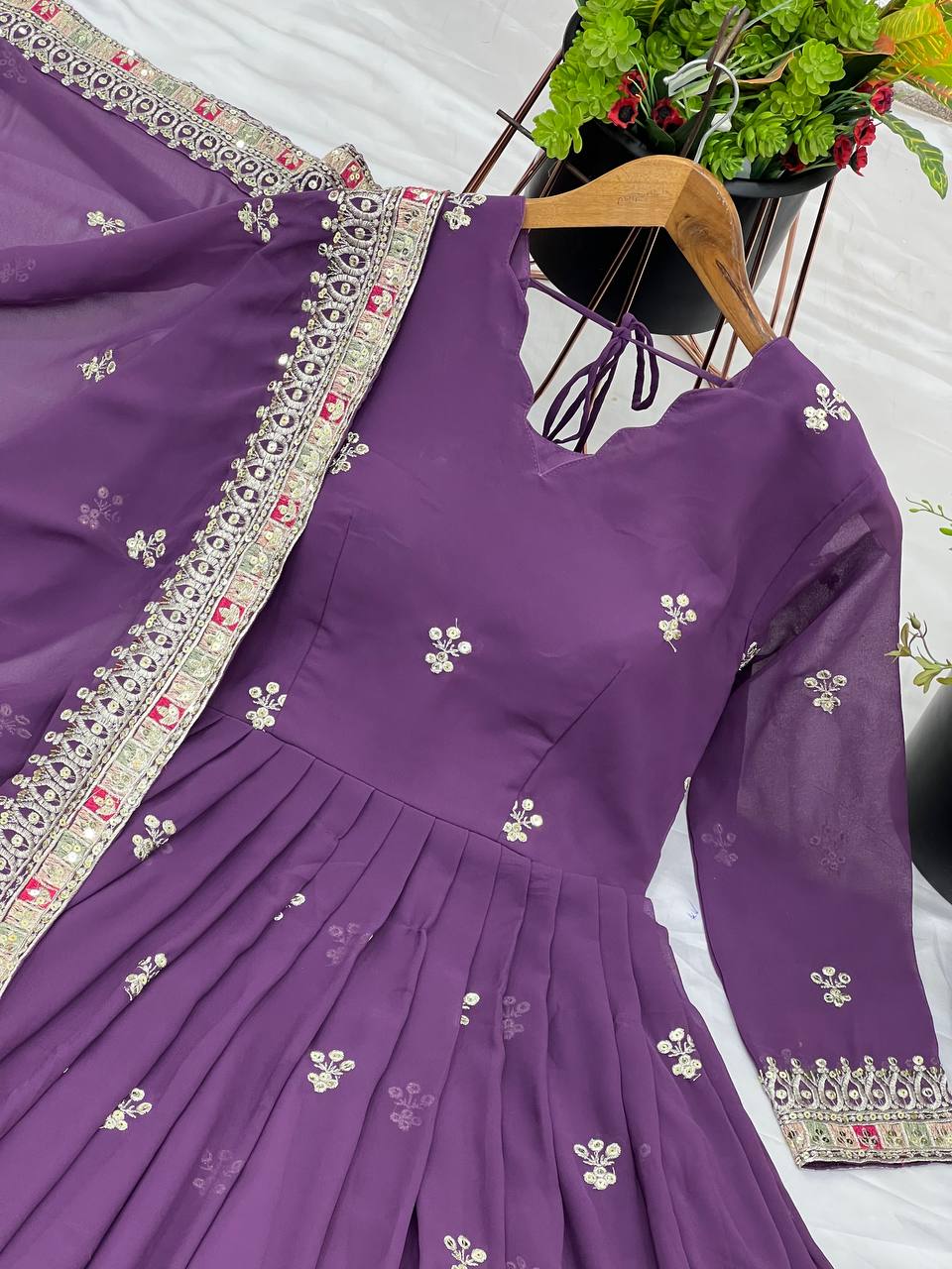 Designer Party Wear Fancy Look Gown With Dupatta
