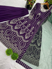 Beautiful Top-Bottom And Dupatta With Heavy Embroidery Sequence Work