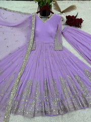 Designer Party Wear Look Gown With Fully Stitched Bottom And Dupatta