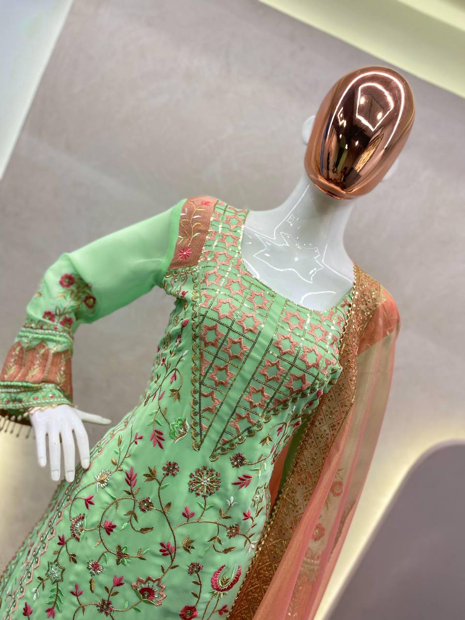 Party Wear Beautiful Top And Bottom With Dupatta