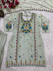 Designer Party Wear Look Top ,Dhoti Salwar And Dupatta