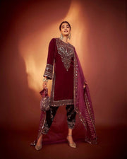 Party Wear Look Designer Top And Bottom With Dupatta