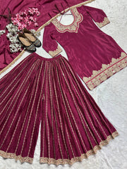 Party Wear Beautiful Suit Set With Embroidery Coding Sequence Work