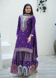 Beautiful Party Wear Suit With Sequence Embroidered Work