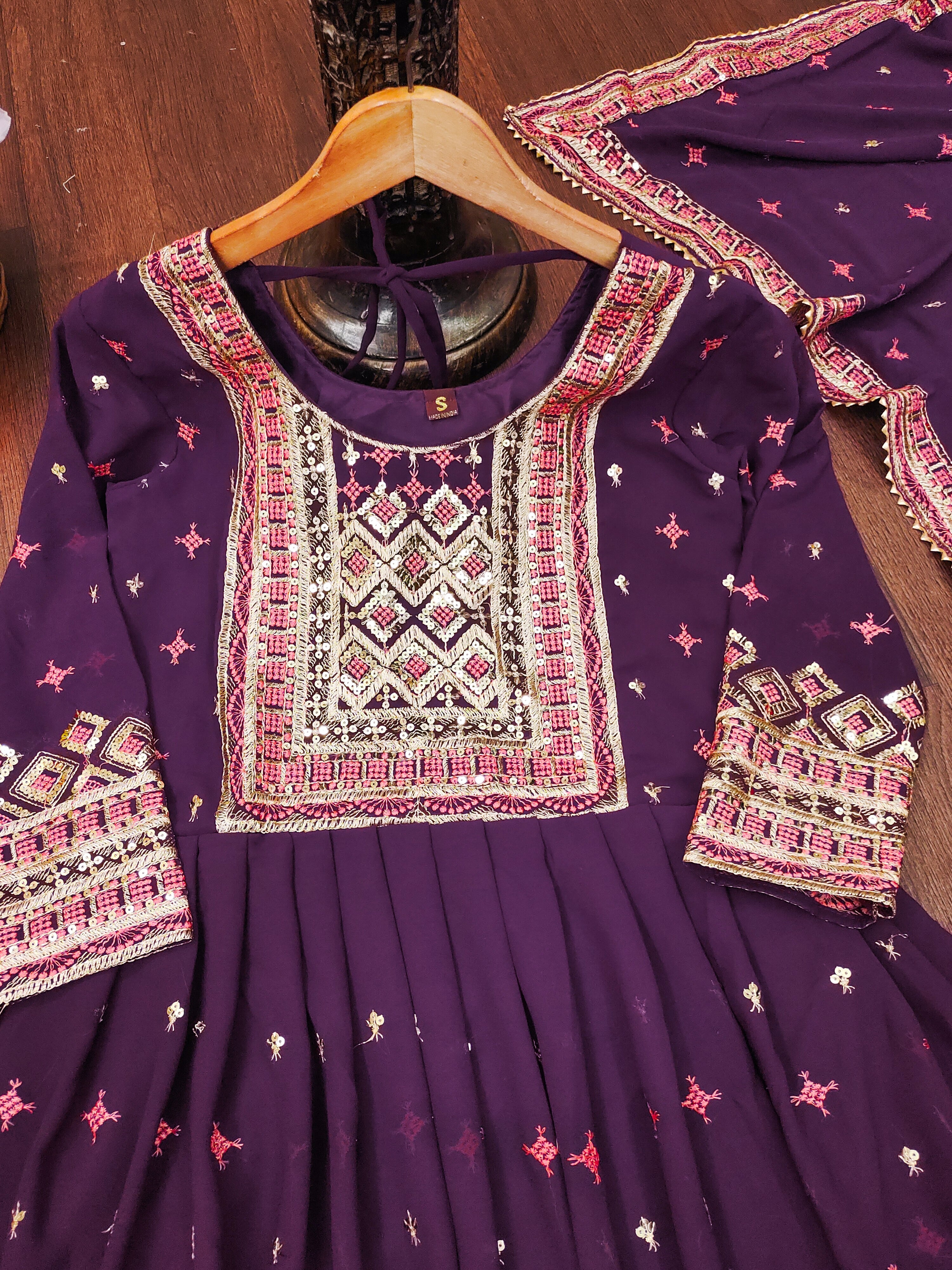 Designer Party Wear Gown With Sequence Embroidered Work