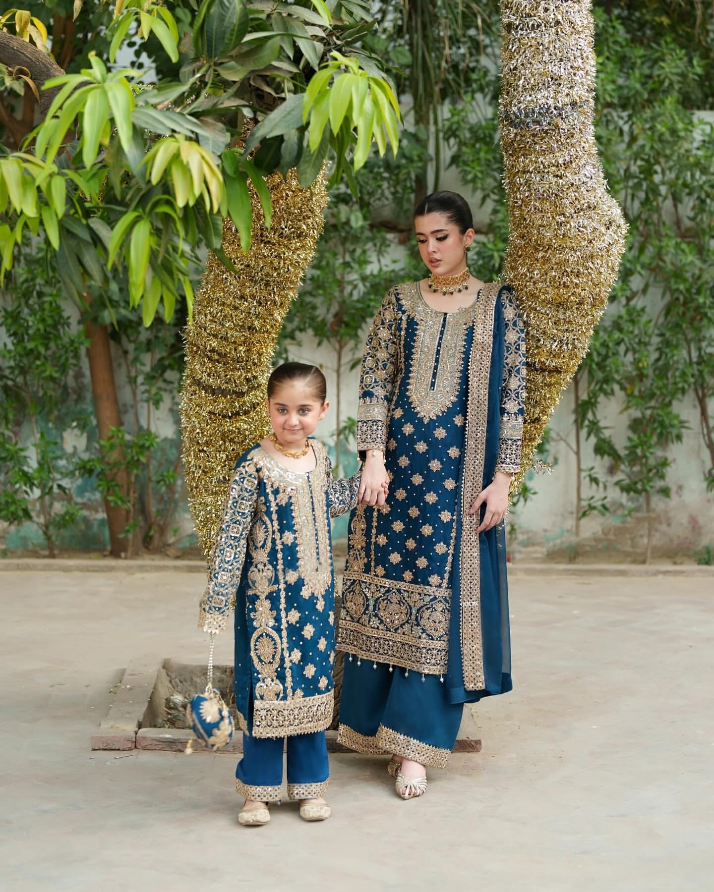 Party Wear Designer Mother Daughter Combination Design