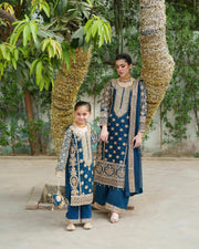 Party Wear Designer Mother Daughter Combination Design