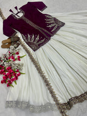 Designer Party Wear Top Lehenga With Embroidery Work