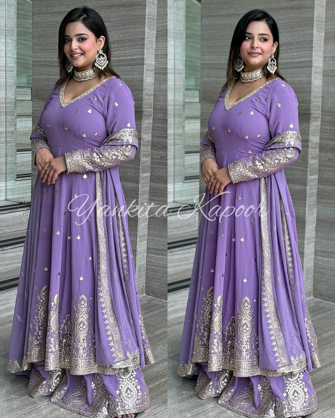 Designer Party Wear Look Gown With Fully Stitched Bottom And Dupatta
