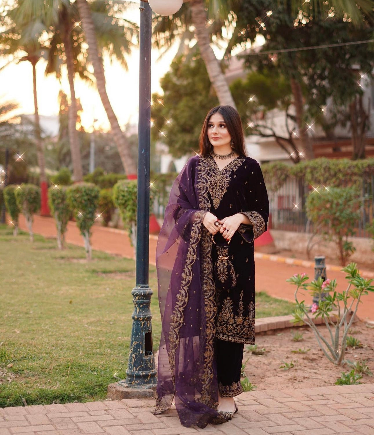 Designer Party Wear Look Top -Pent And Dupatta With Embroidery Sequence Work