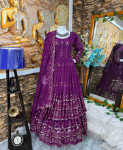 Party Wear Beautiful Gown And Lehenga With Dupatta