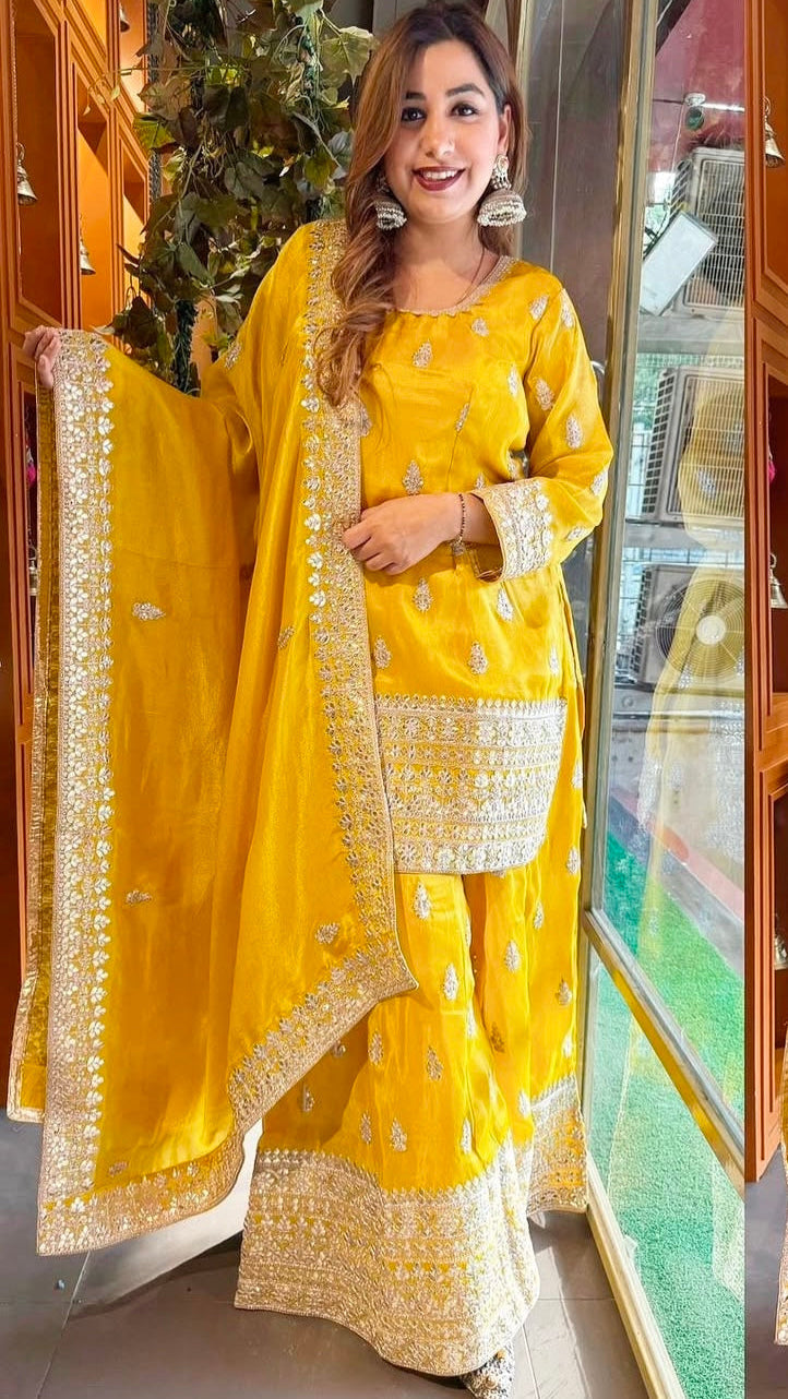 Party Wear Designer Top-Sarara And Beautiful Dupatta