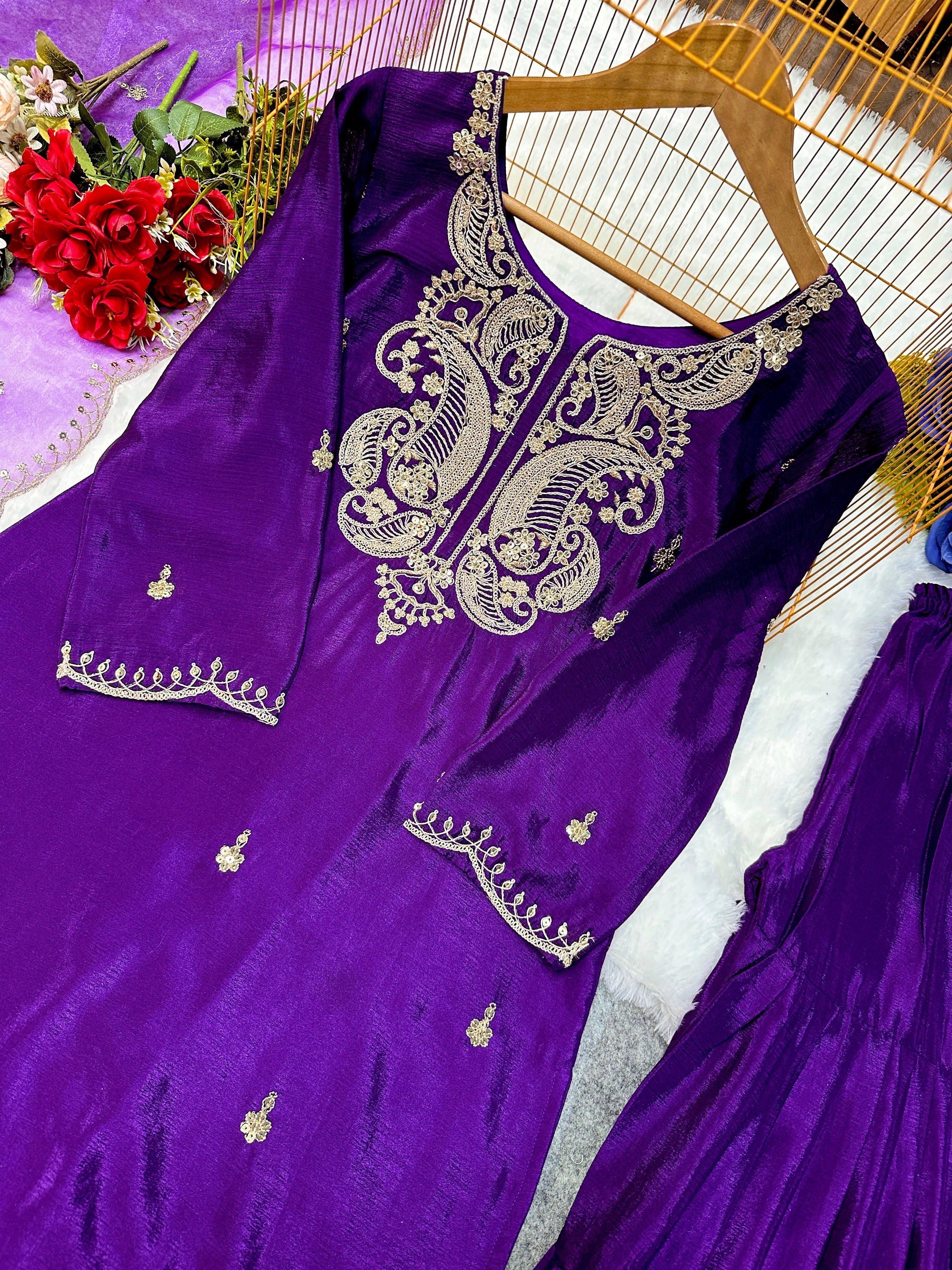 Beautiful Party Wear Top Sharara And Dupatta
