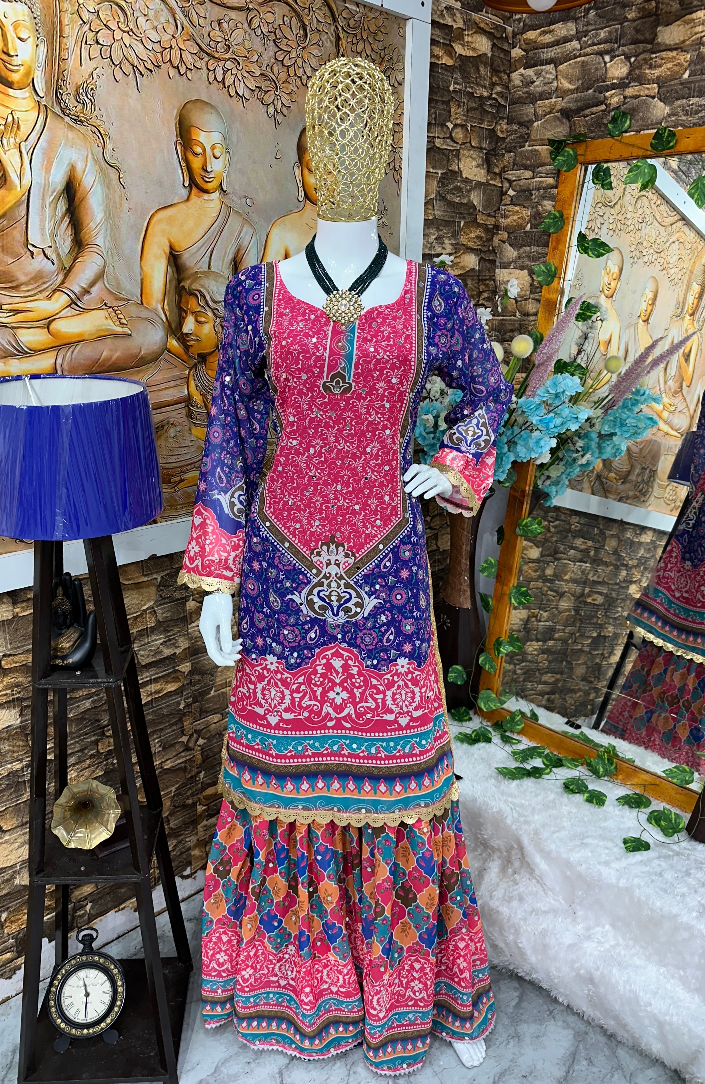 Party Wear Beautiful Top And Sharara With Fancy Dupatta