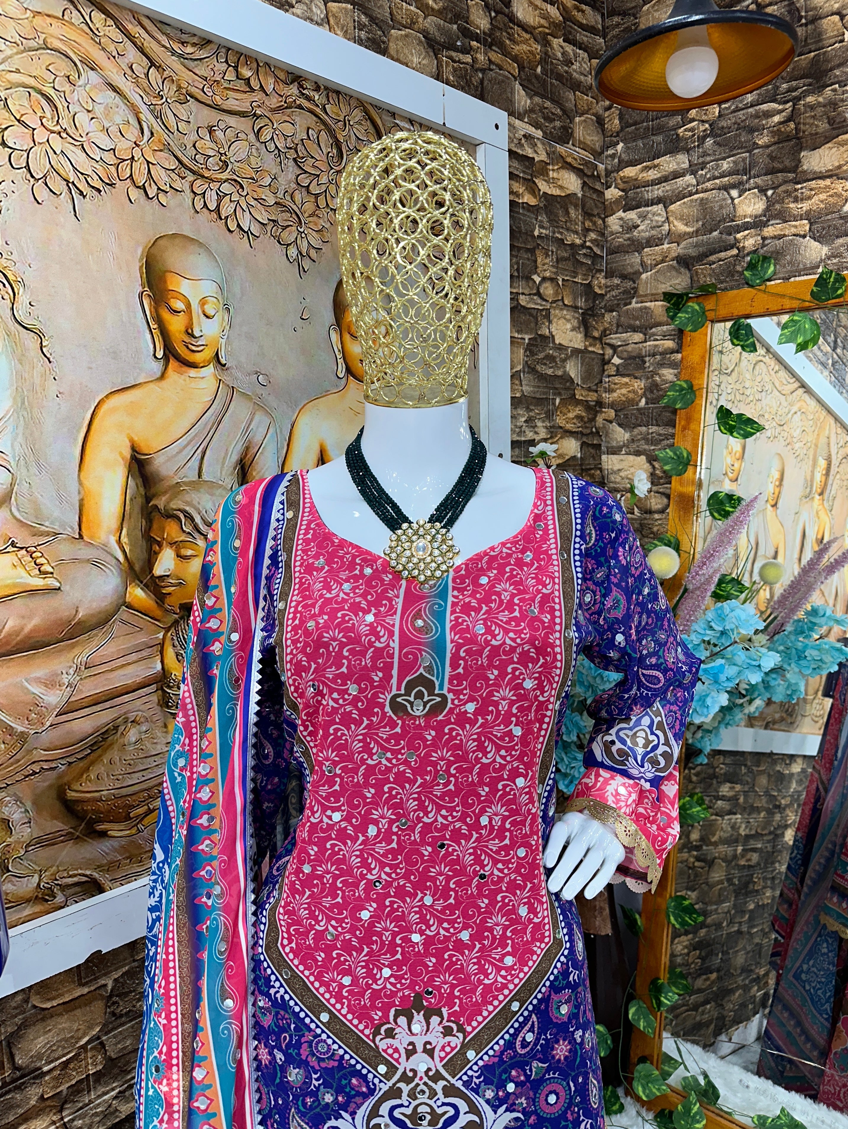 Party Wear Beautiful Top And Sharara With Fancy Dupatta