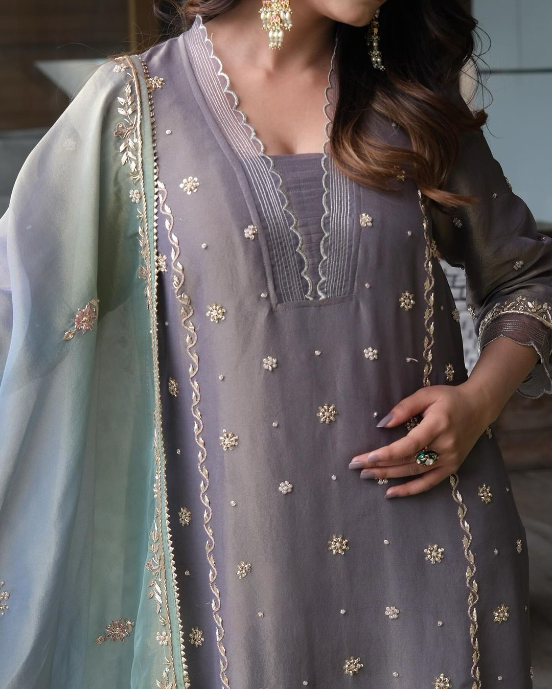 Designer Party Wear Look Top Bottom & Dupatta
