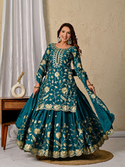 Designer Party Wear Look Top, Lehenga And Dupatta