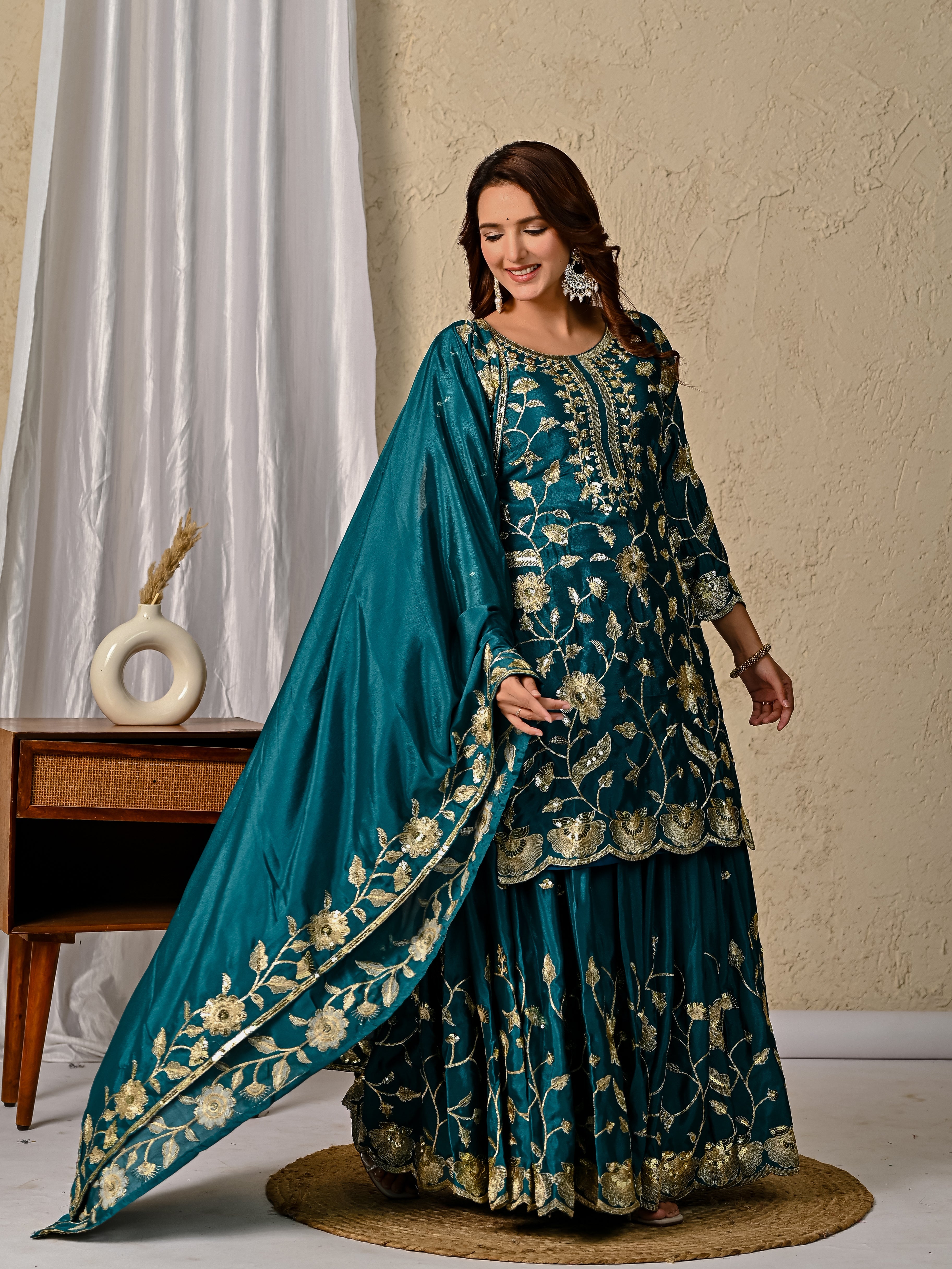 Designer Party Wear Look Top, Lehenga And Dupatta