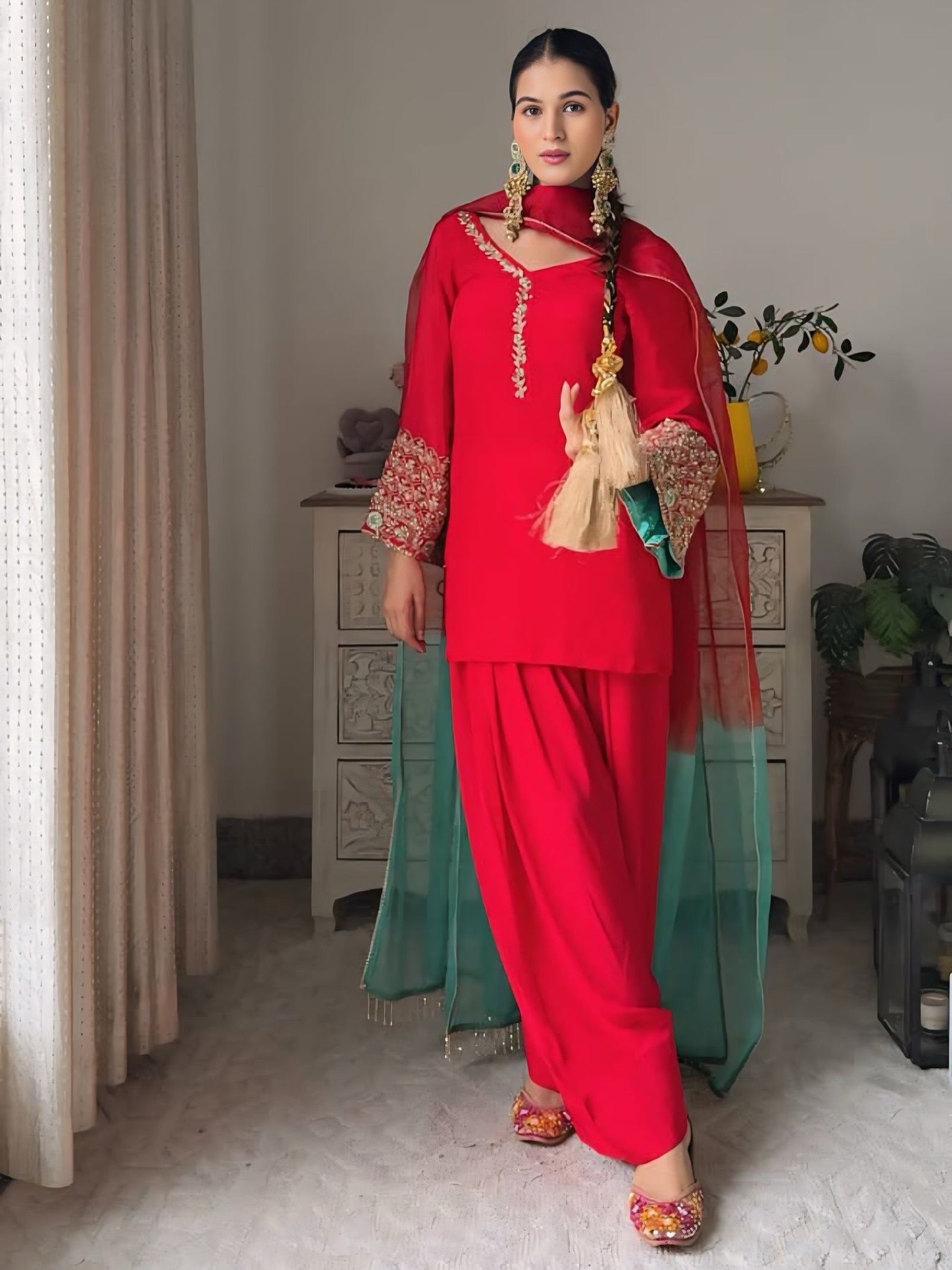 Party Wear Beautiful Top-Bottom And Designer Dupatta