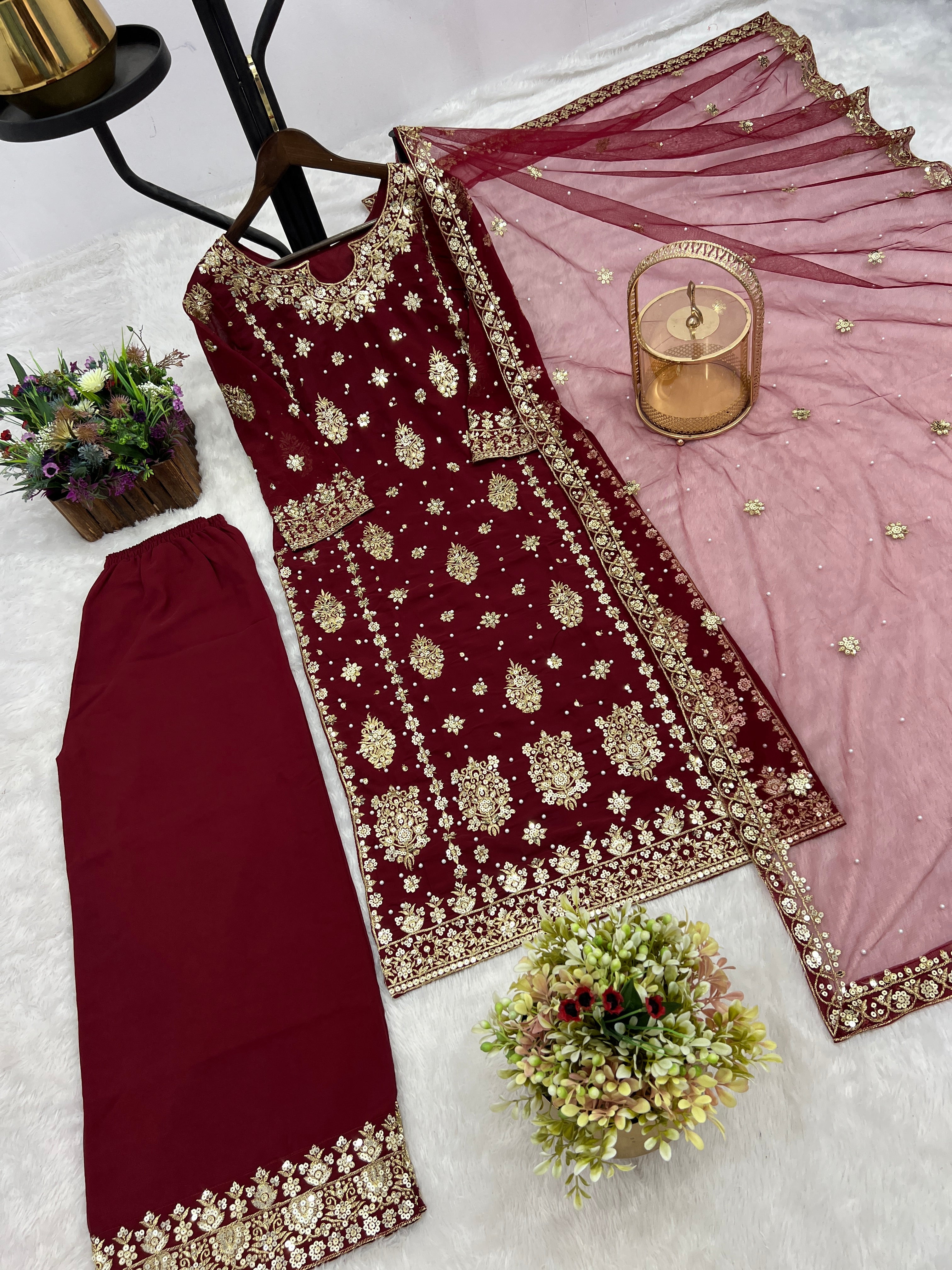 Party Wear Beautiful Top-Bottom And Fancy Dupatta
