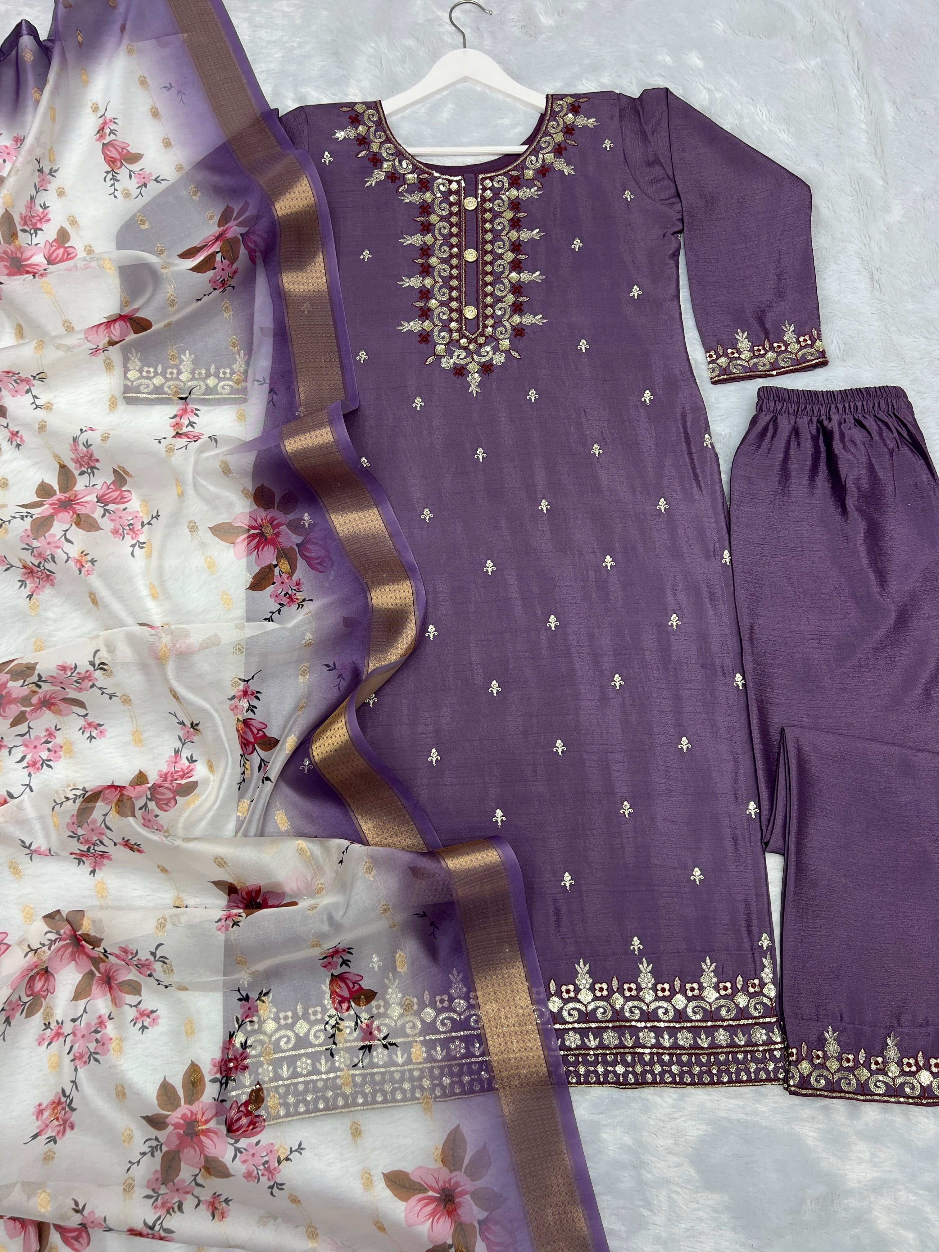 Designer Party Wear Top - Bottom With Fancy Dupatta