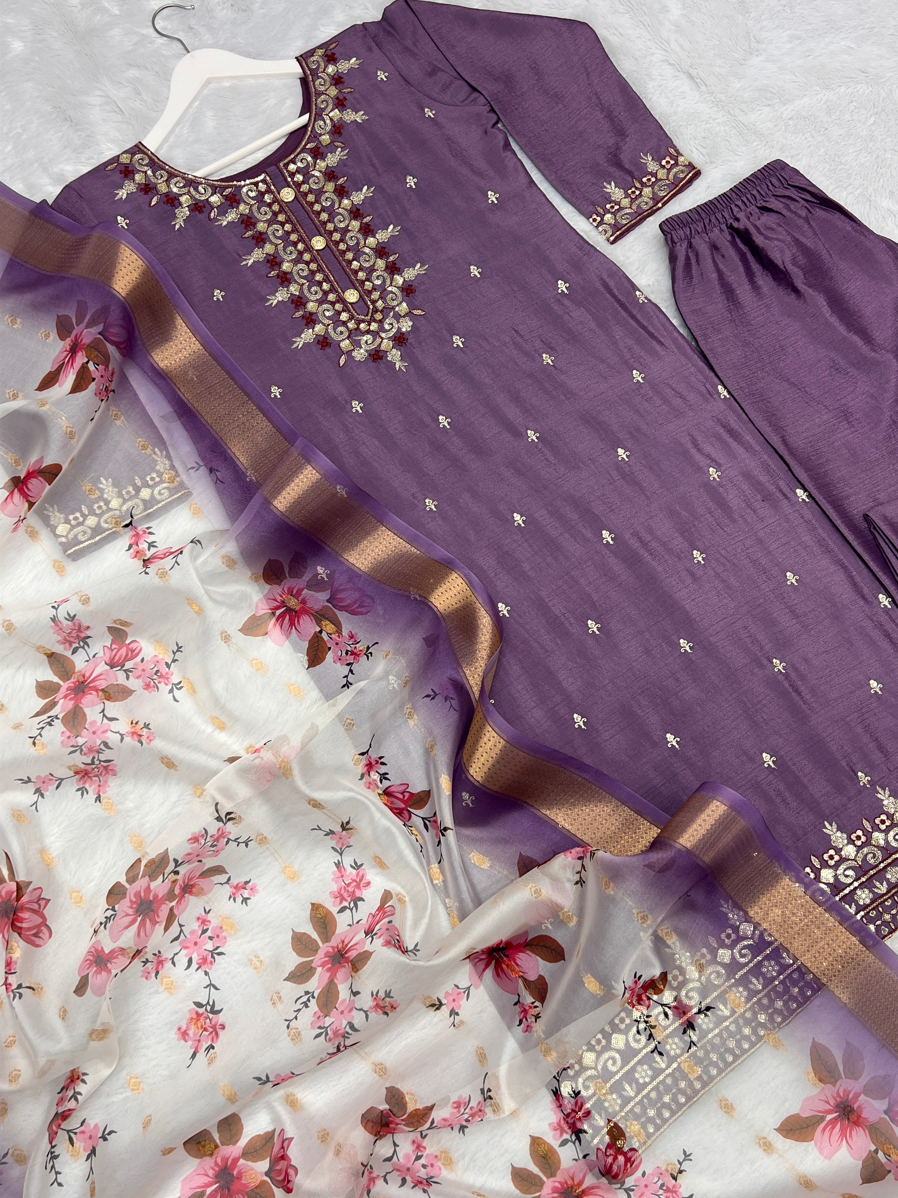Designer Party Wear Top - Bottom With Fancy Dupatta