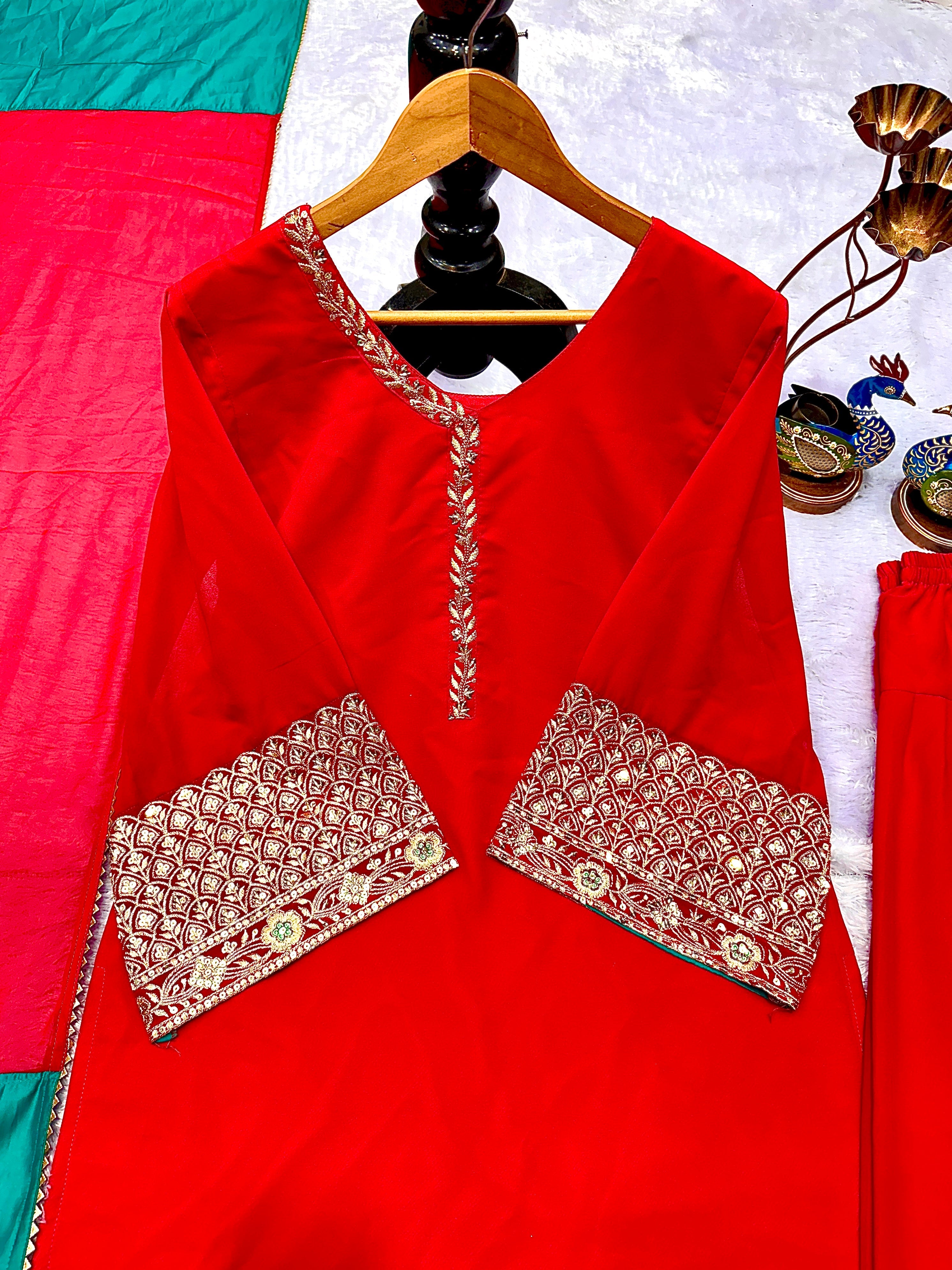 Party Wear Beautiful Top-Bottom And Designer Dupatta