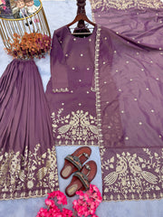 Designer Party Wear Look Top Plazzo & Dupatta Set
