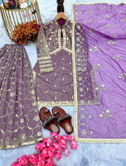 Designer Party Wear Look Top Plazzo & Dupatta Set
