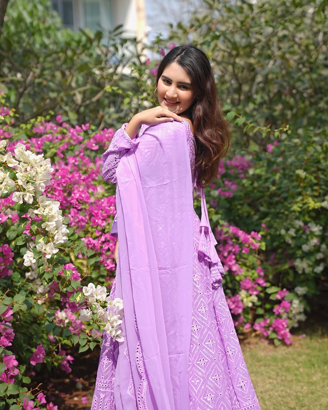 Designer Party Wear Anarkali Suit Set With Thread-Sequence Embroidery Work