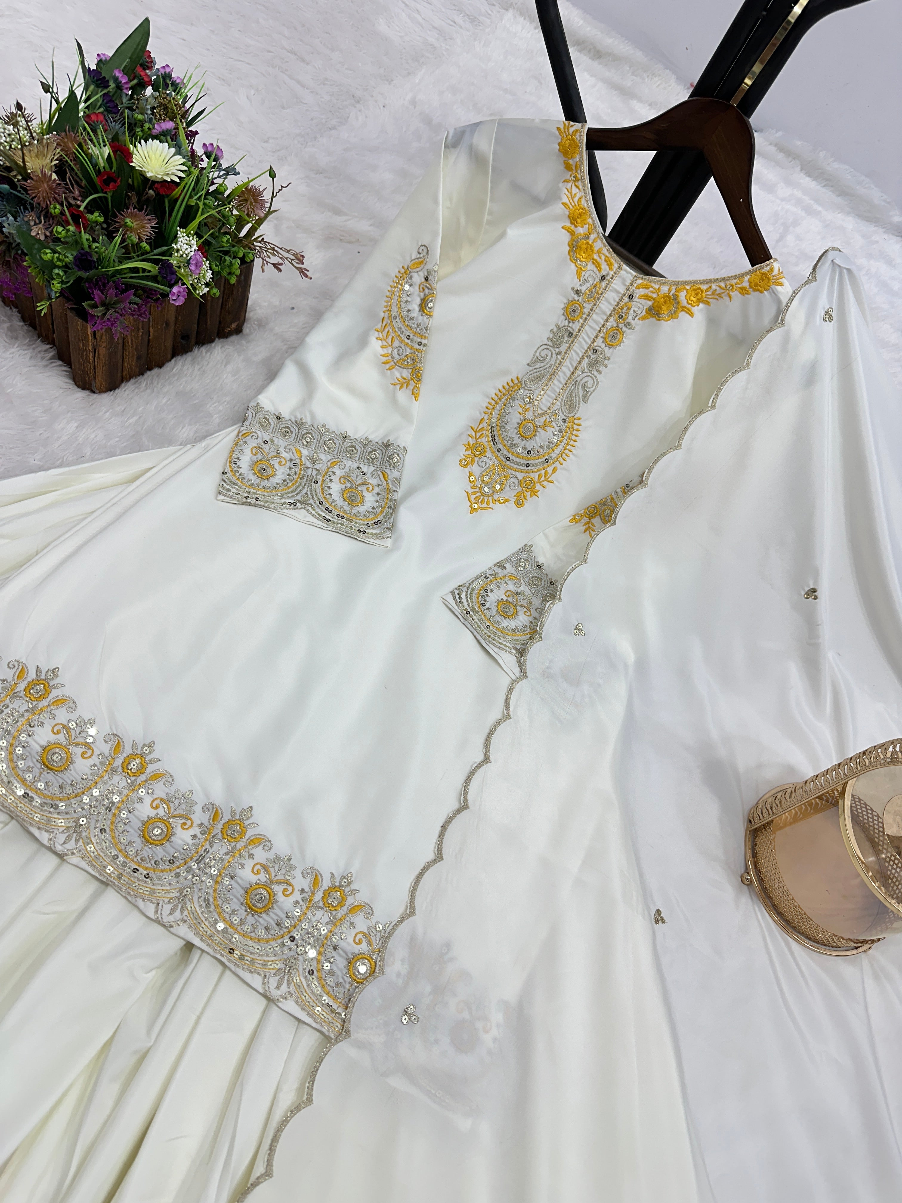 Designer Party Wear Fancy Top-Plazzo And Dupatta