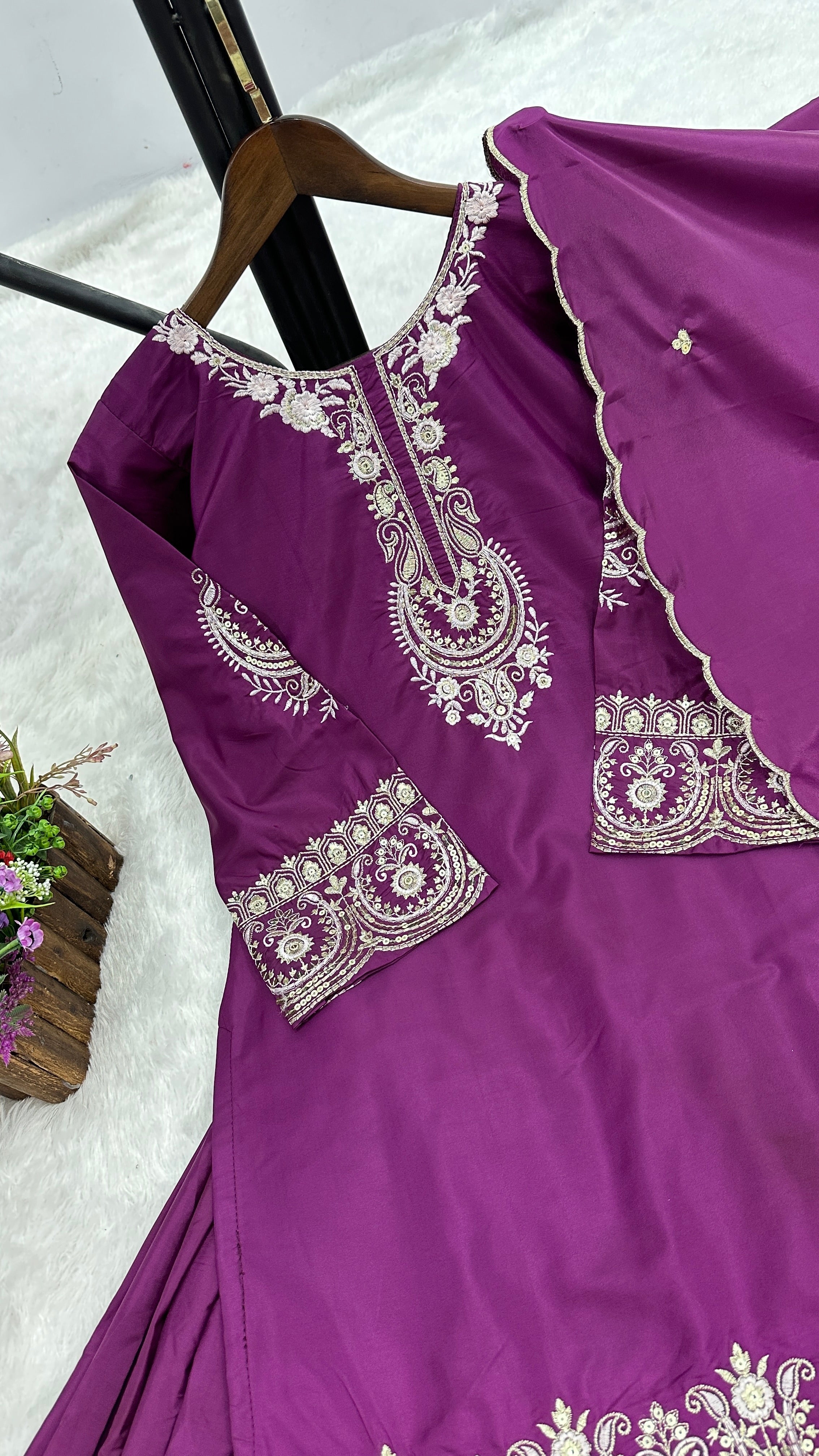 Designer Party Wear Fancy Top-Plazzo And Dupatta