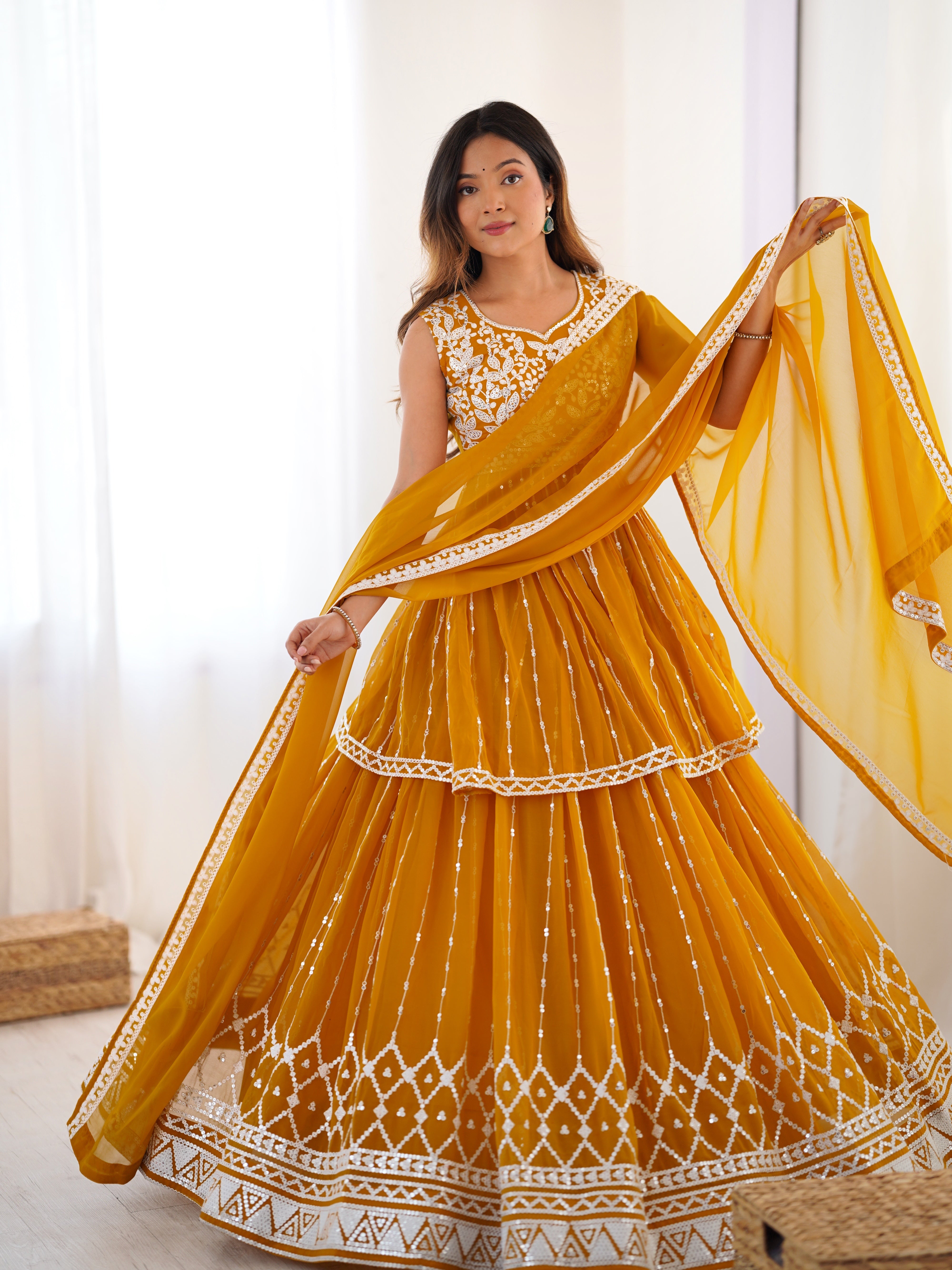 Party Wear Designer Top-Bottom And Dupatta Thread & Sequence work