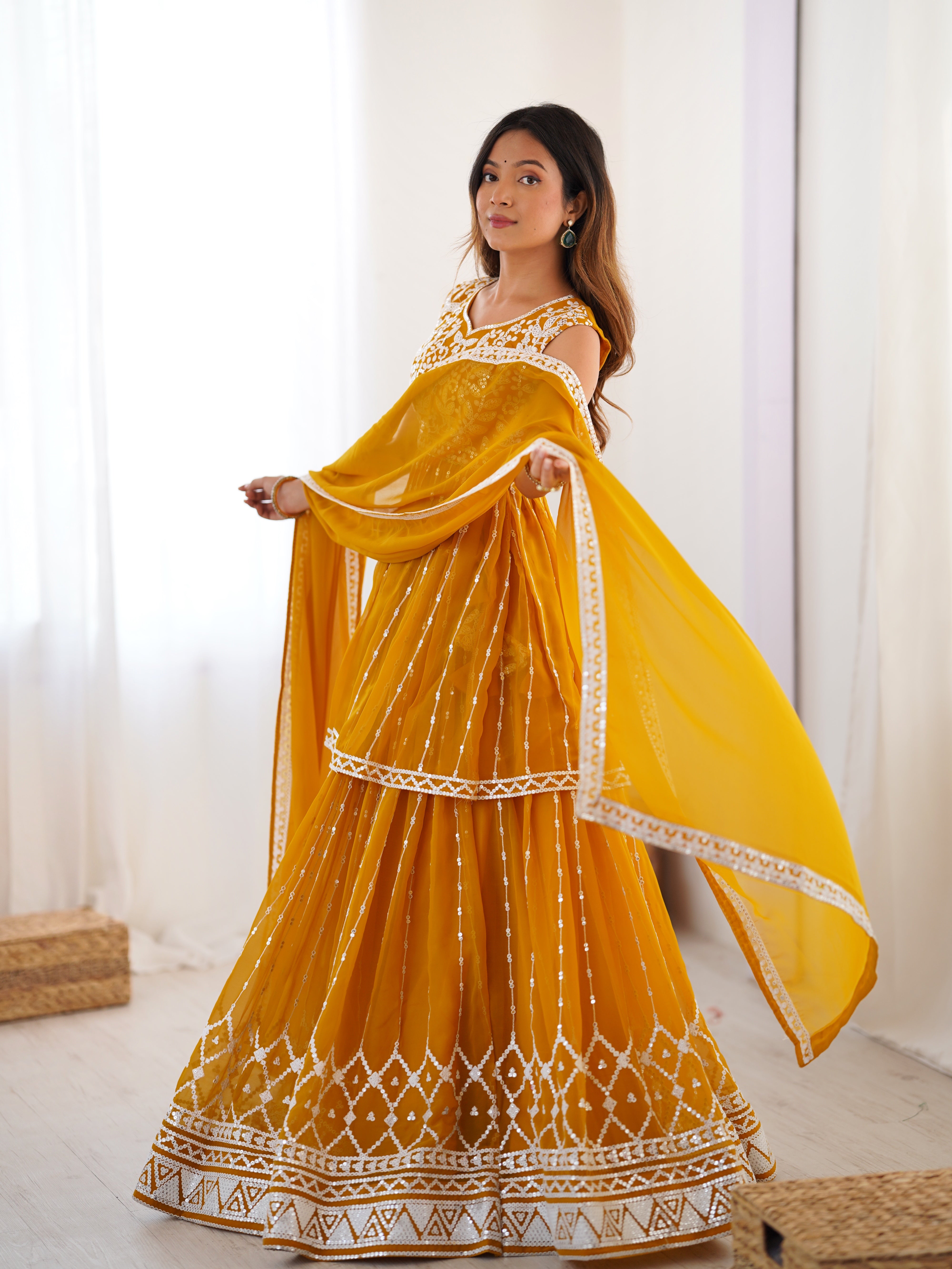 Party Wear Designer Top-Bottom And Dupatta Thread & Sequence work