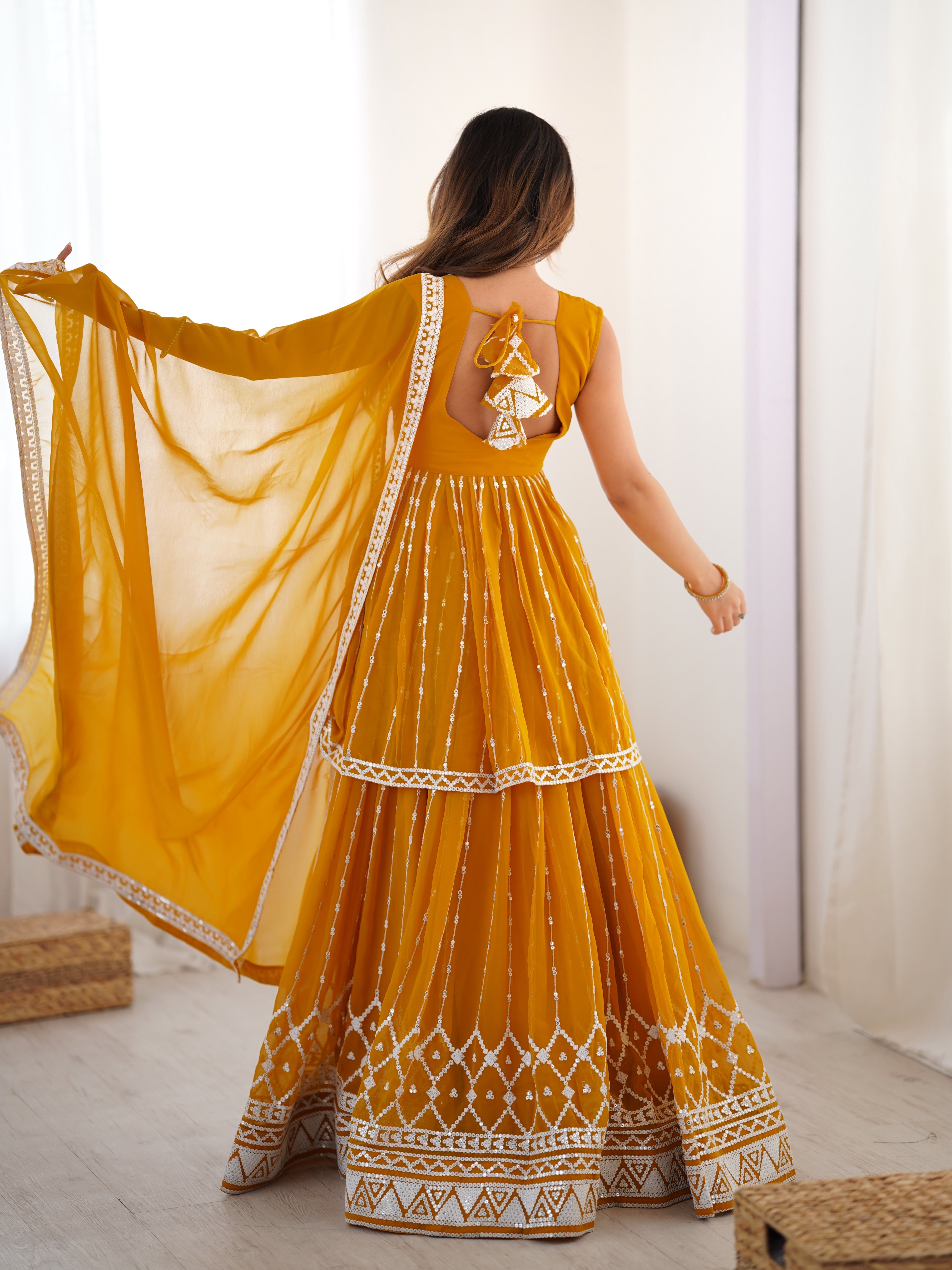 Party Wear Designer Top-Bottom And Dupatta Thread & Sequence work