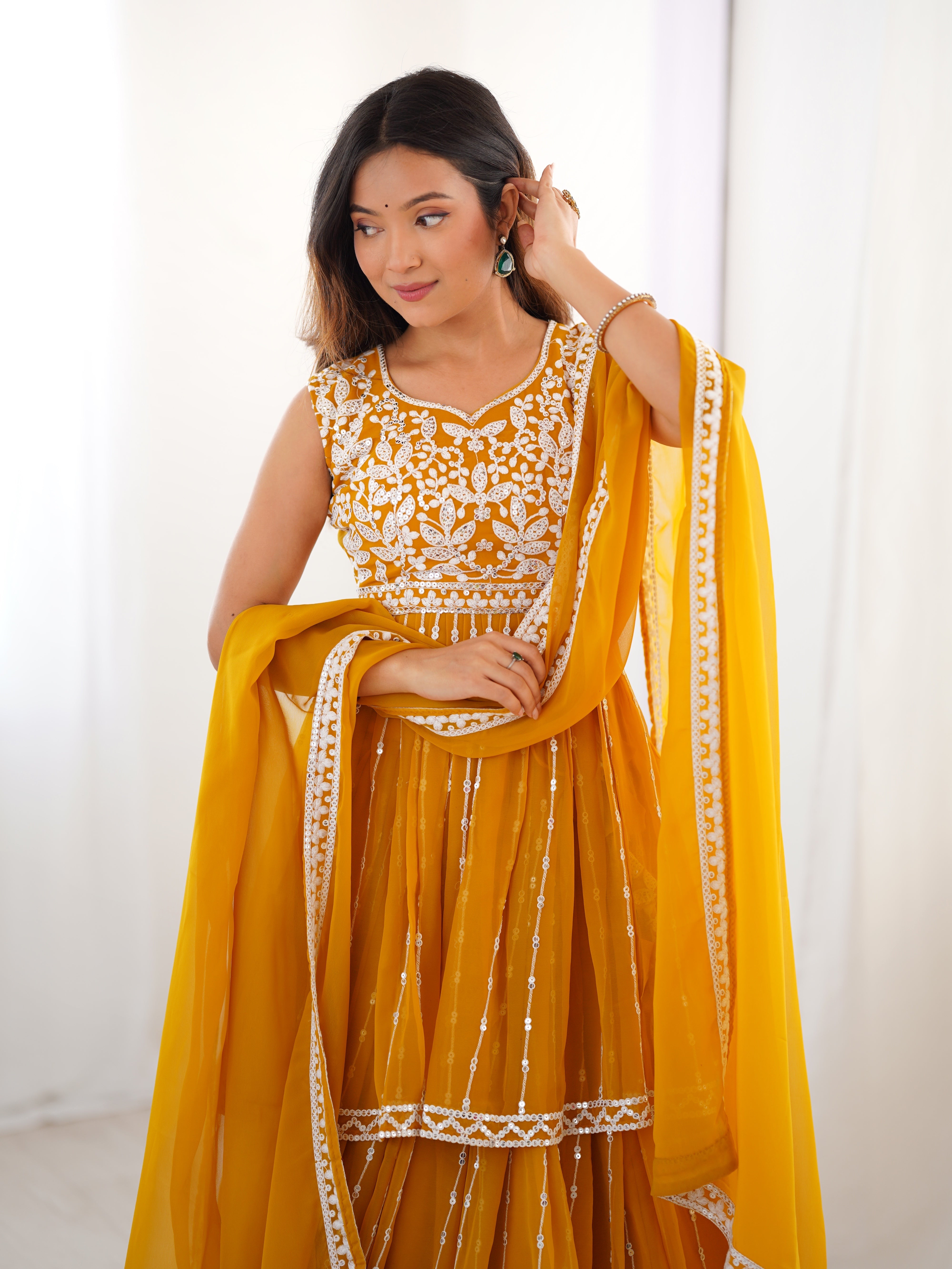 Party Wear Designer Top-Bottom And Dupatta Thread & Sequence work
