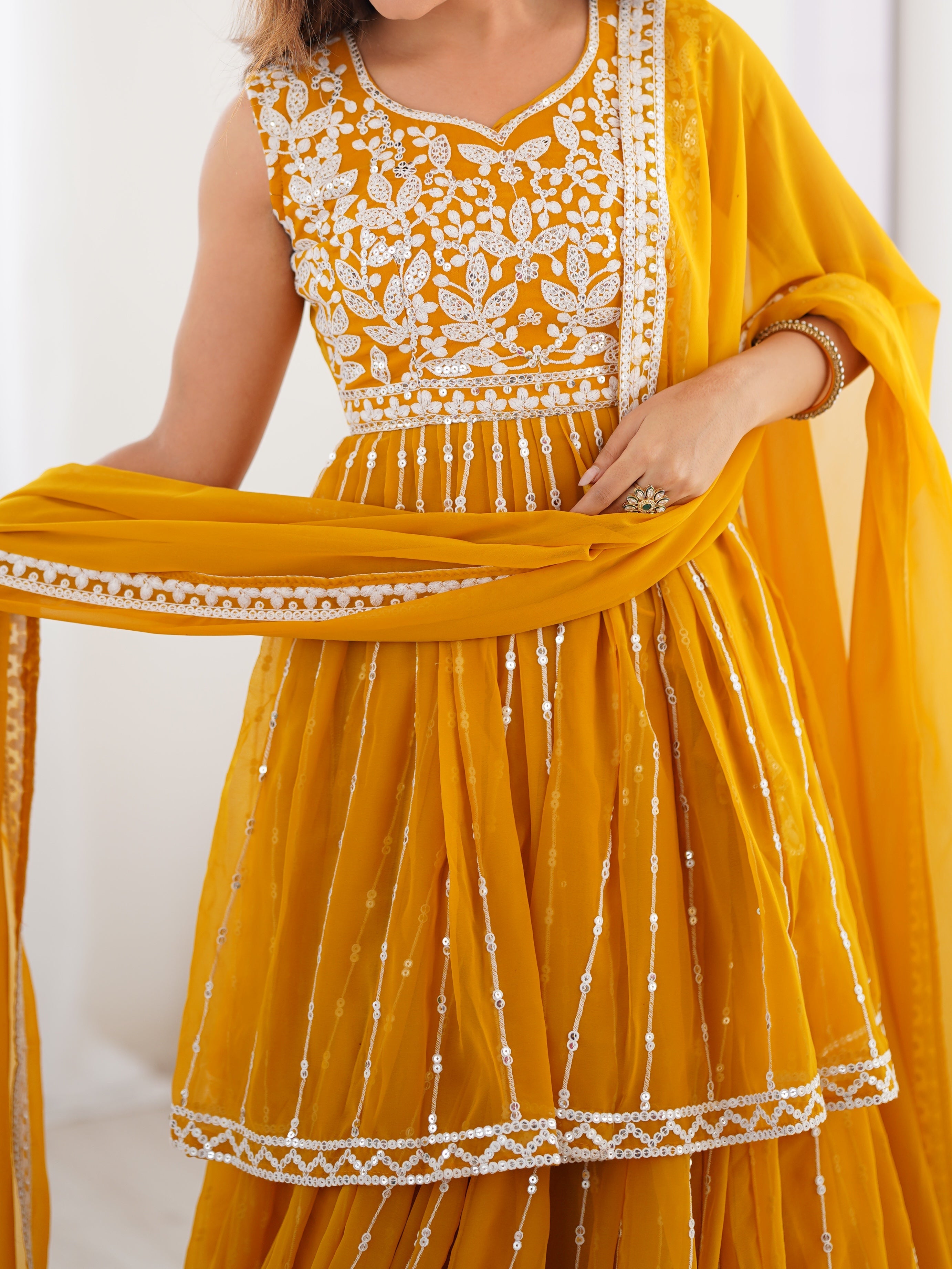 Party Wear Designer Top-Bottom And Dupatta Thread & Sequence work