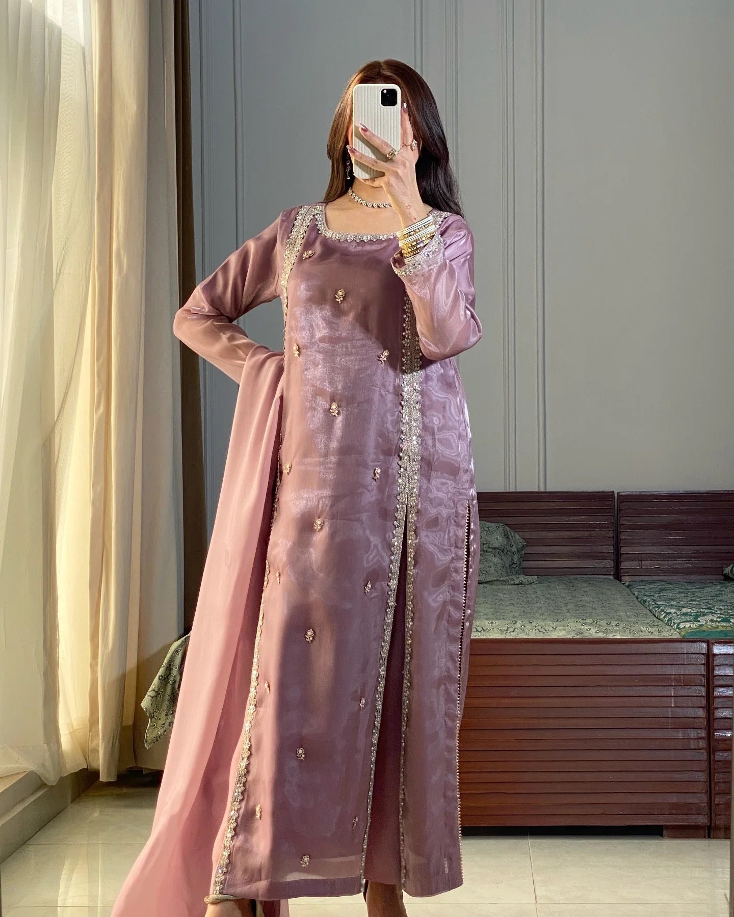 Designer Party Wear Look Top Plazzo & Dupatta Set