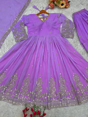 Designer Party Wear Look Anarkali Gown And Pent With Dupatta