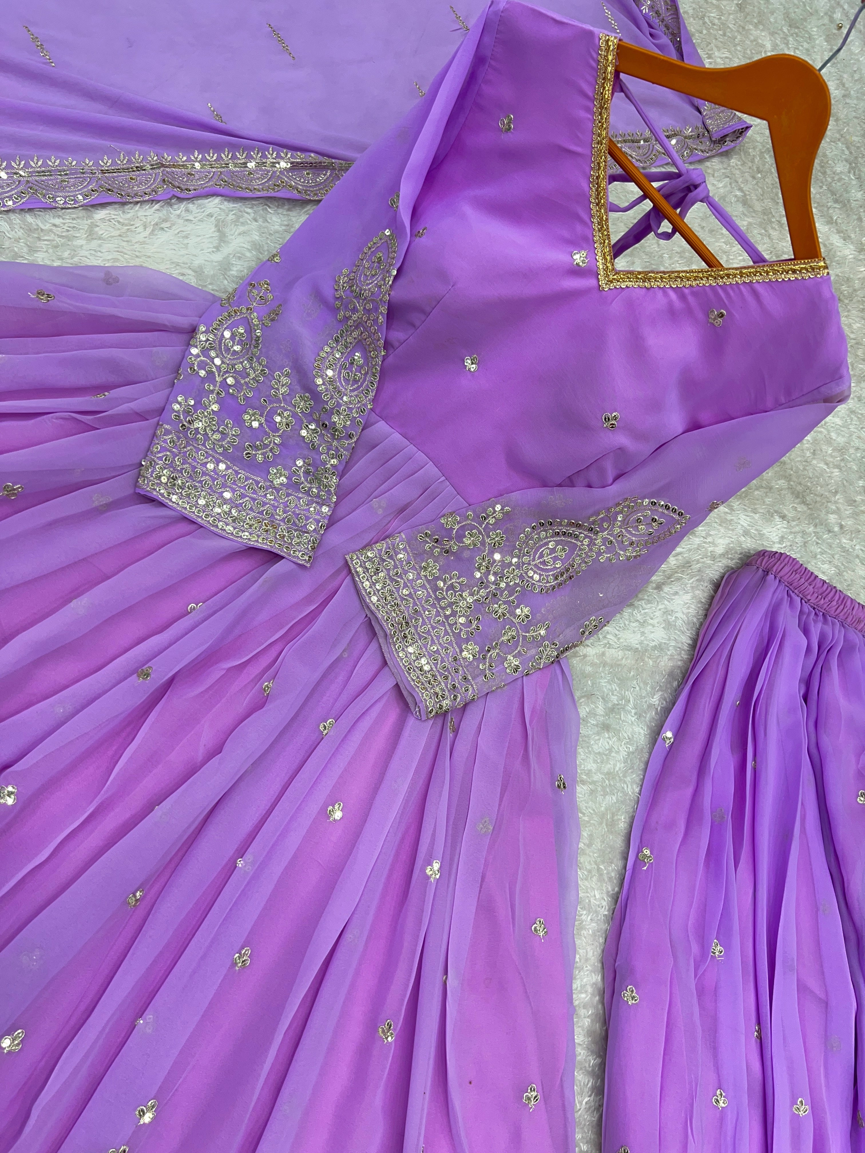 Designer Party Wear Look Anarkali Gown And Pent With Dupatta