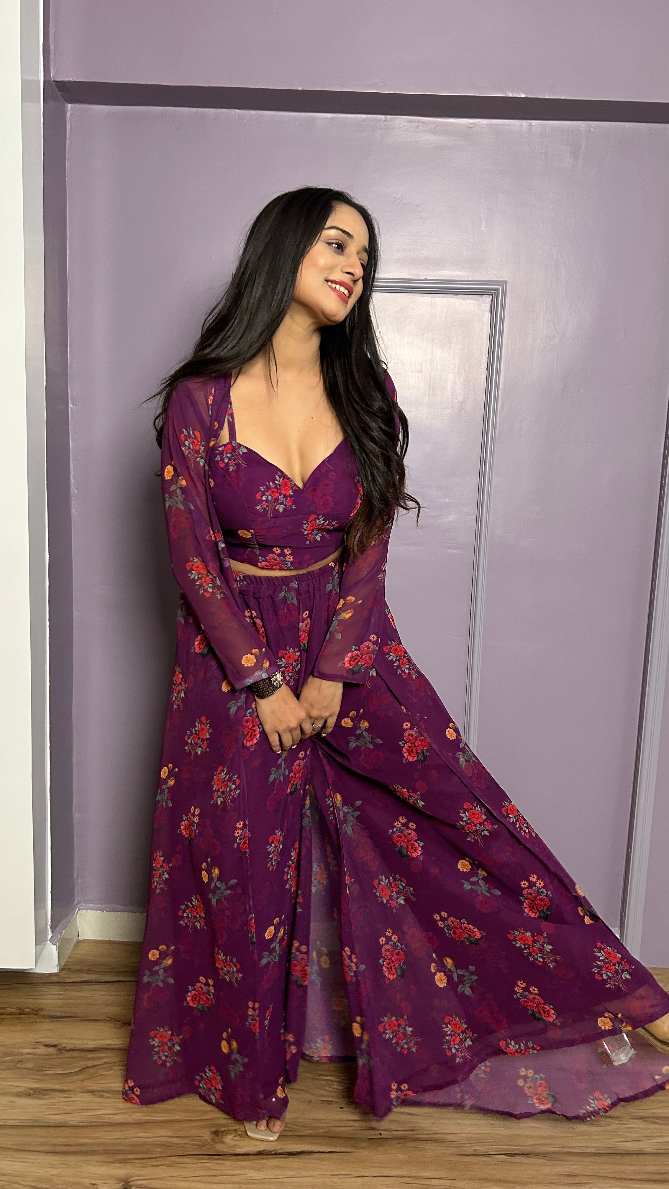 Party Wear Beautiful Indo Western With Digital Print
