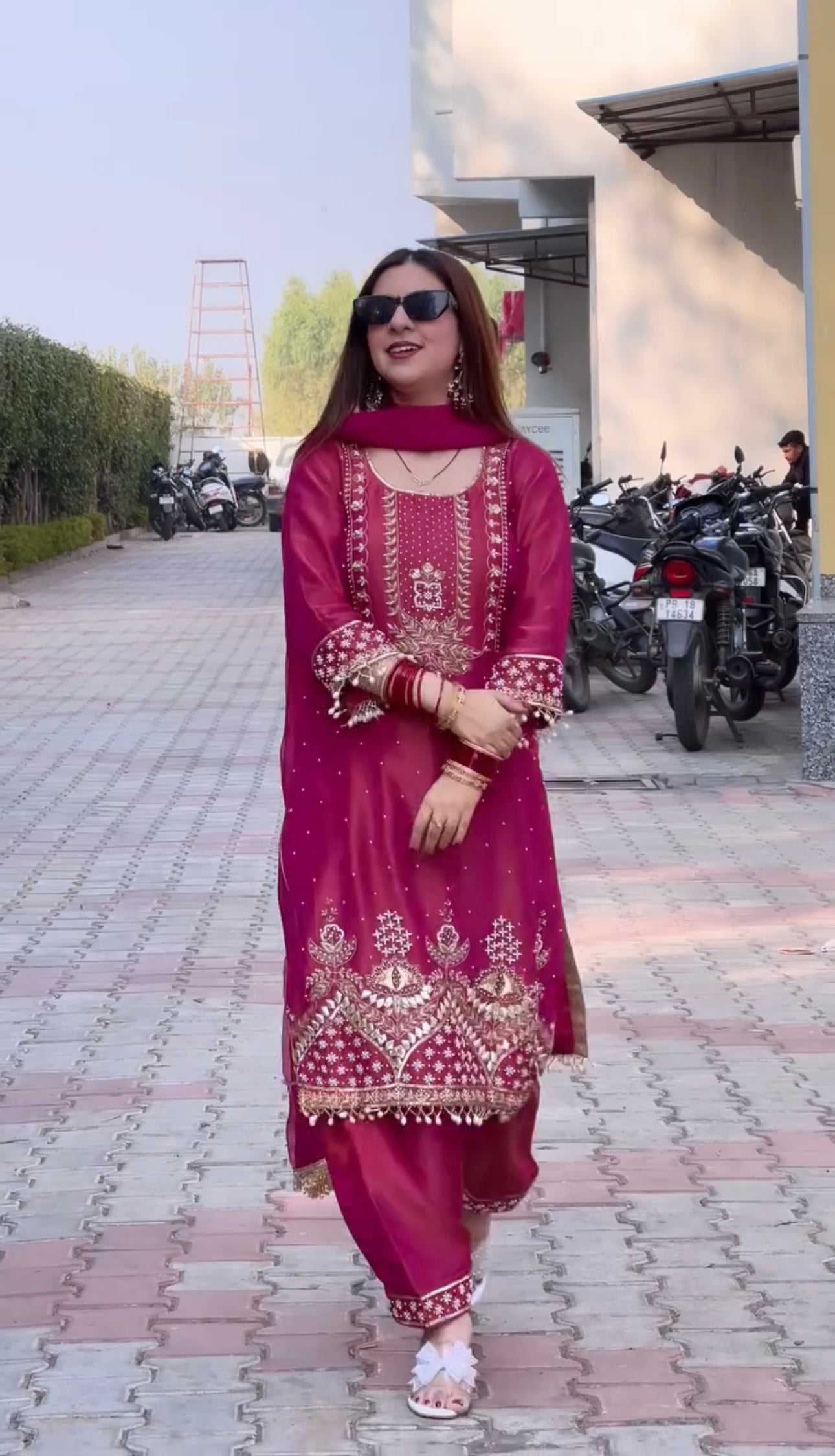 Designer Party Wear Top Bottom And Dupatta With Fancy Lace